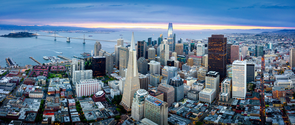 Ariel view of commercial real estate in san francisco