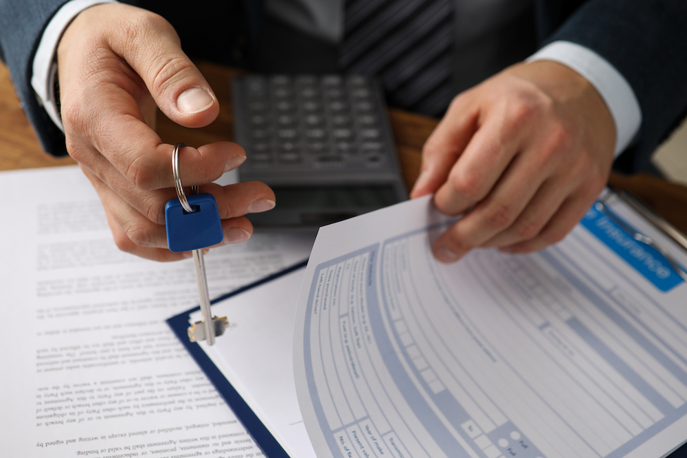 man registering after a lease agreement